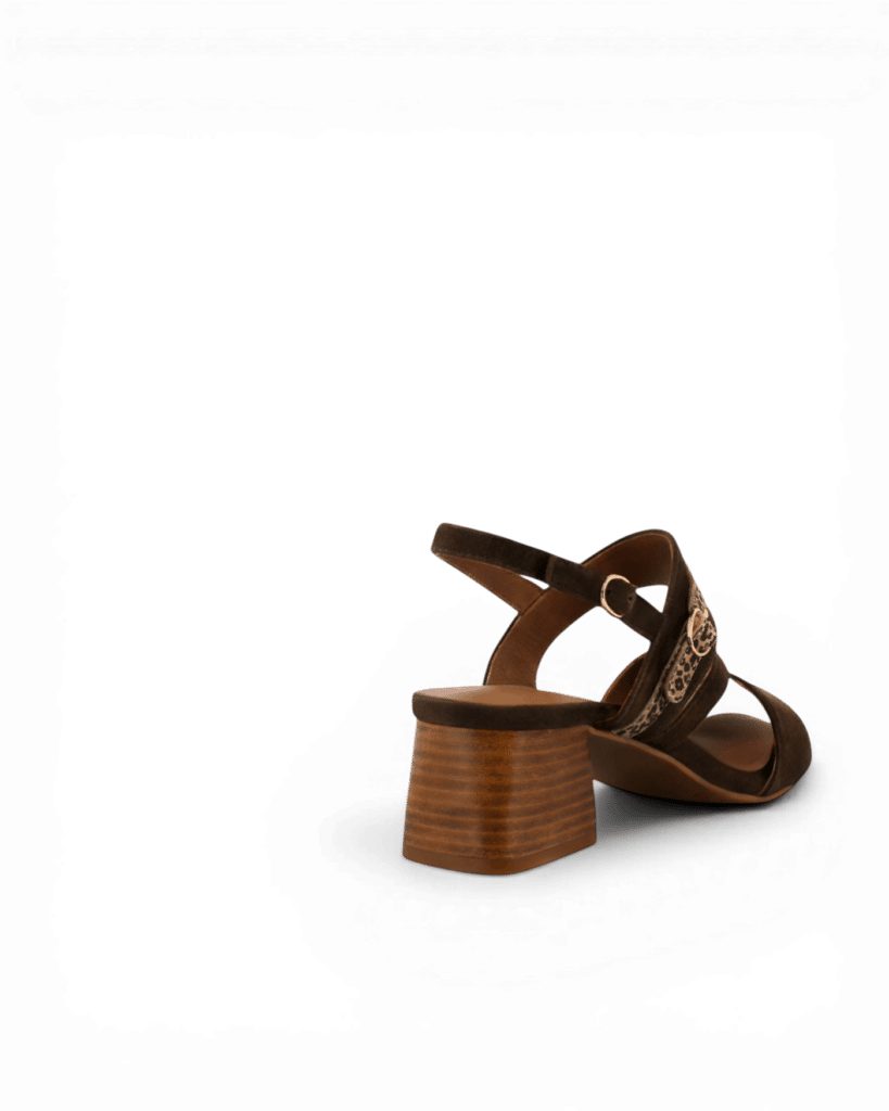 sandale talon marron