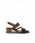 sandale talon marron