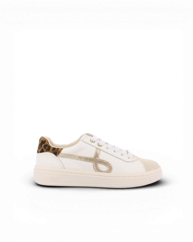 Basket blanche et dorée femme
