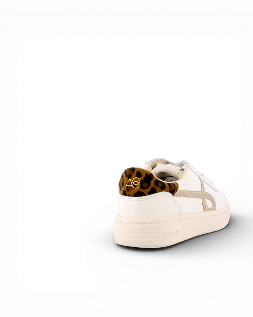 Basket blanche et dorée femme