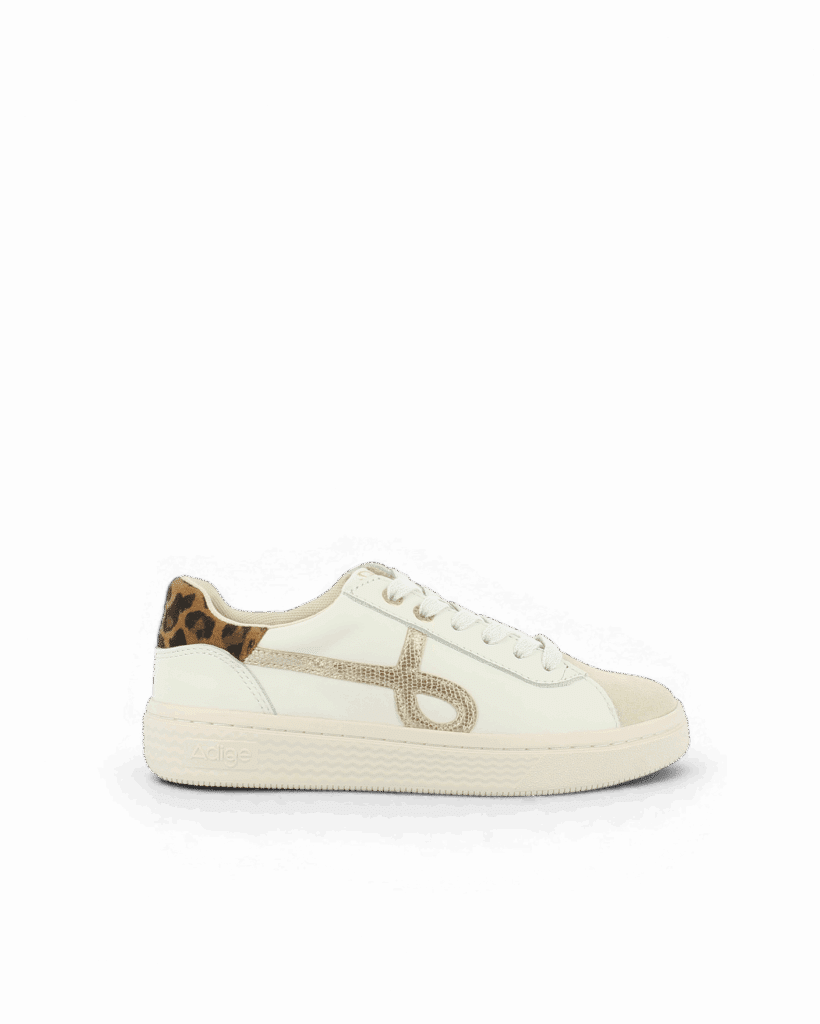 Basket blanche et dorée femme
