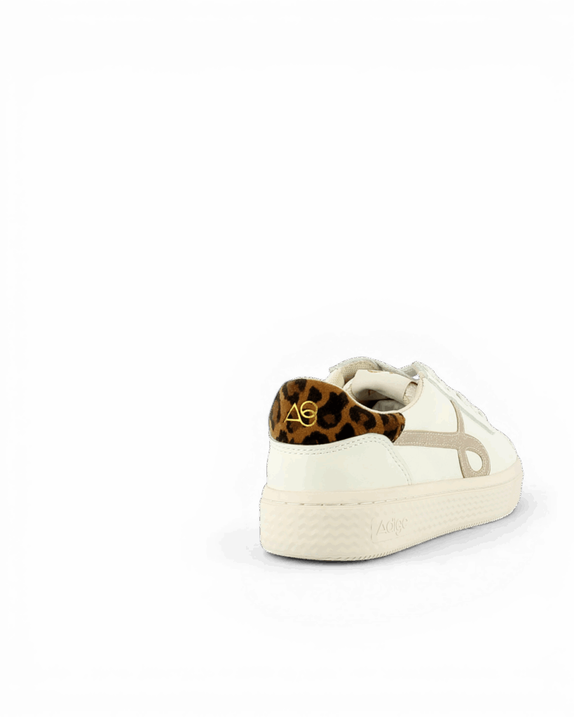 Basket blanche et dorée femme