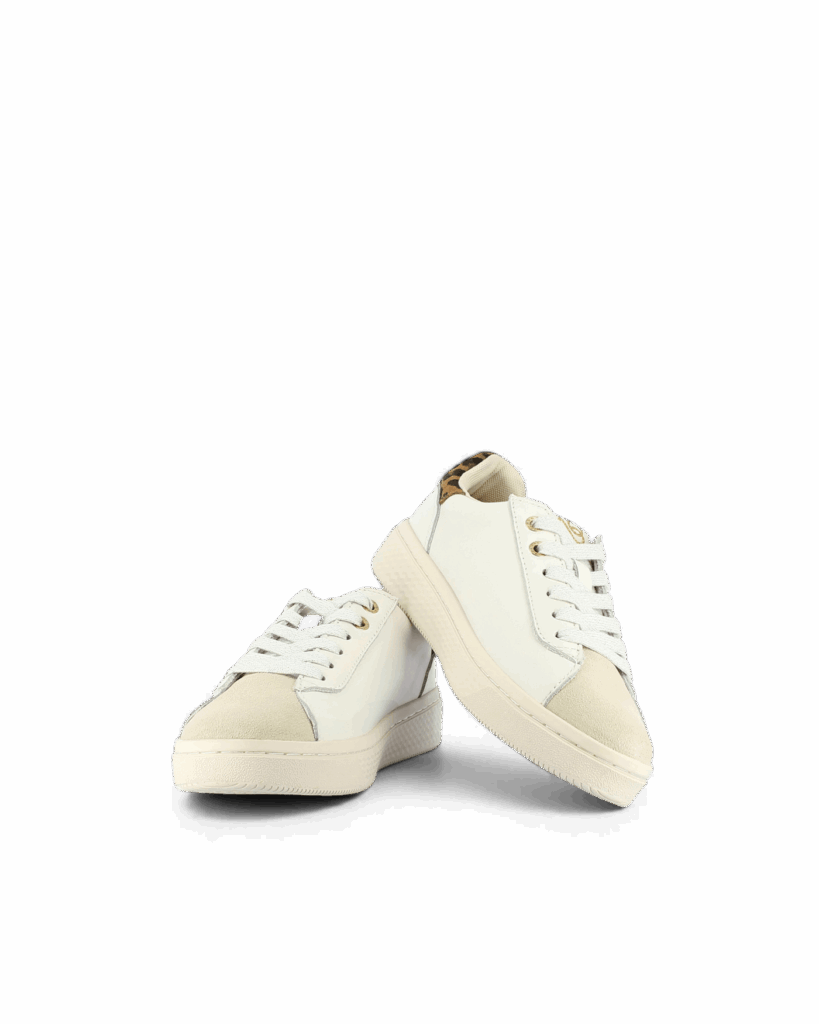 Basket blanche et dorée femme