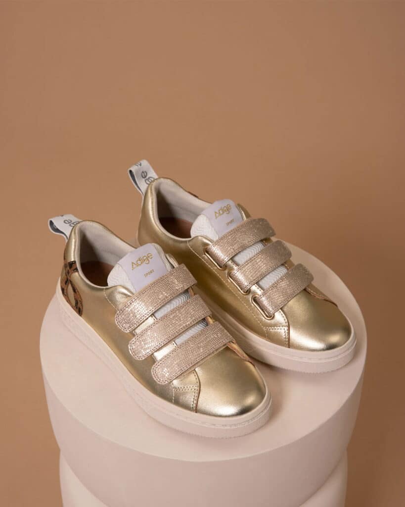 Basket a scratch femme dorée