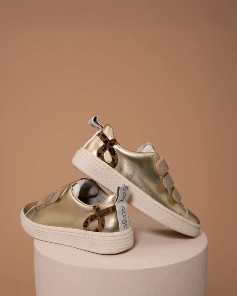 Basket a scratch femme dorée