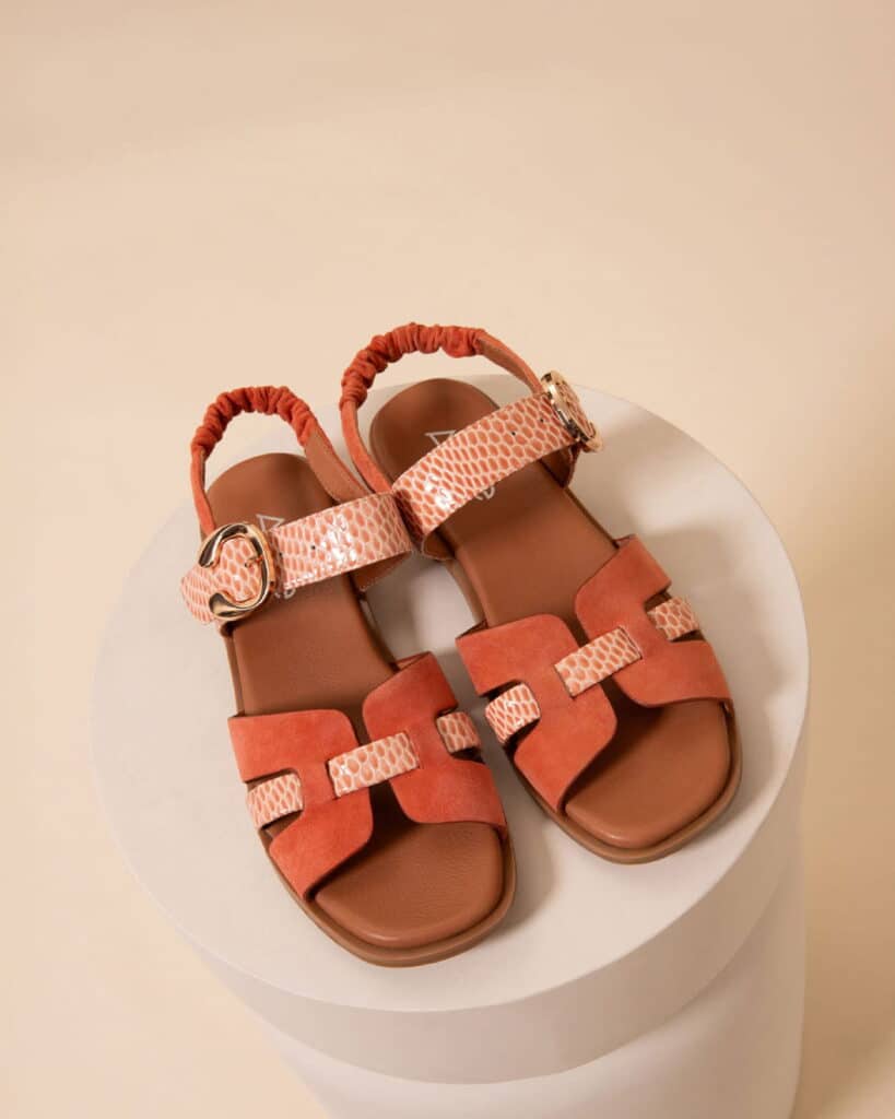 sandale corail femme