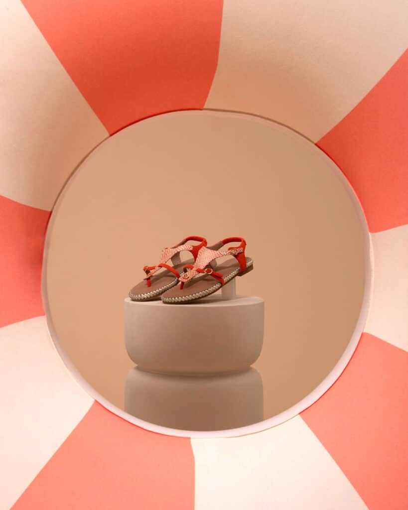 Sandale entre doigt femme corail Caly