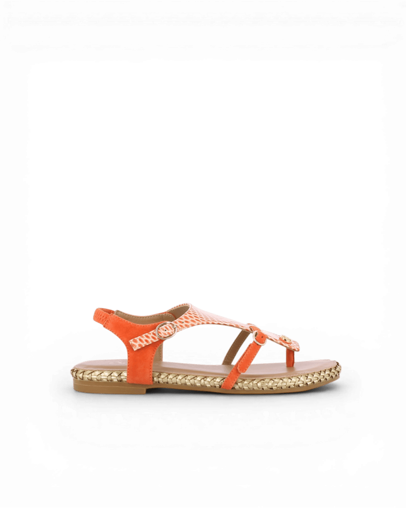 Sandale entre doigt femme corail Caly
