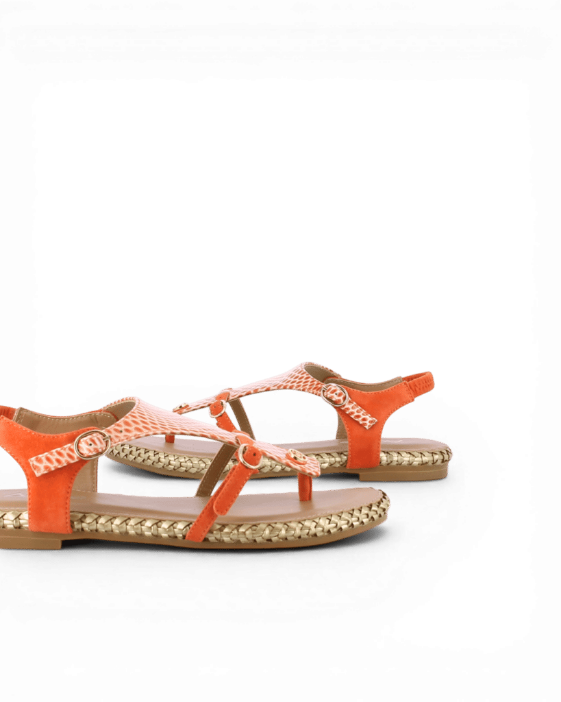Sandale entre doigt femme corail Caly