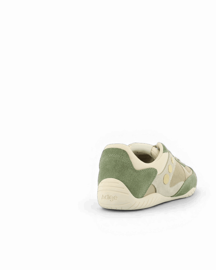 Basket basse femme verte et beige