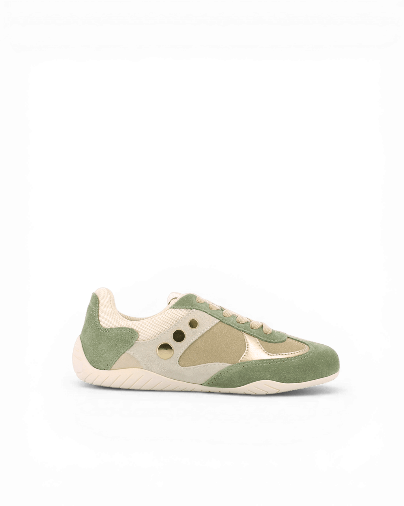 Basket basse femme verte et beige Dragon1