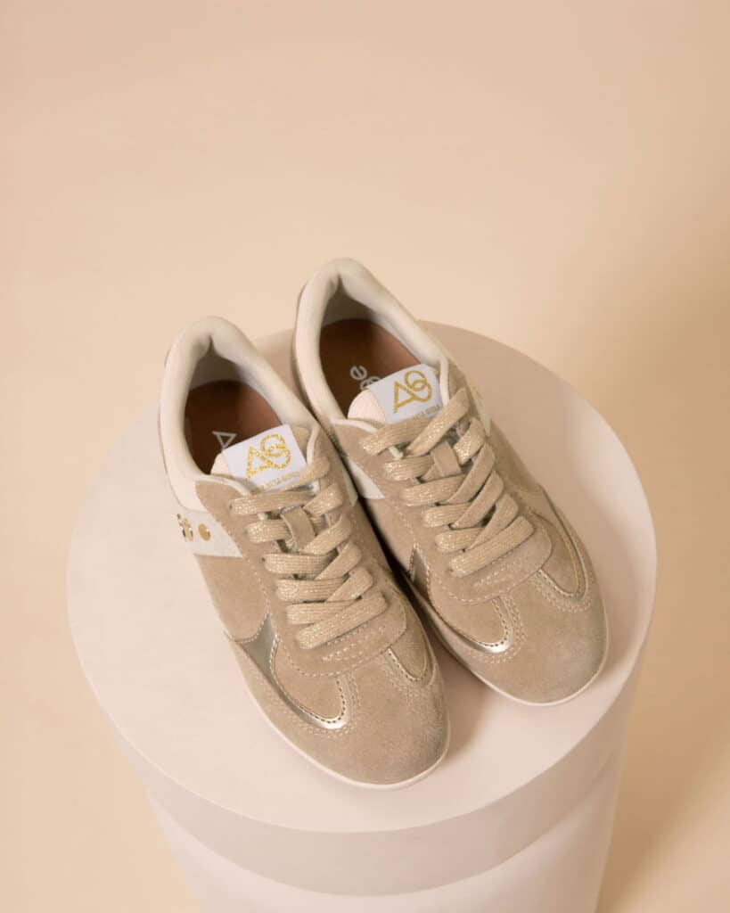 Basket femme basse beige