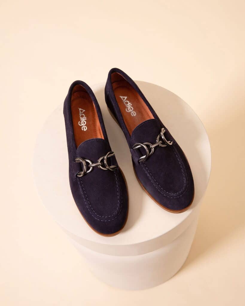 Mocassin bleu marine femme