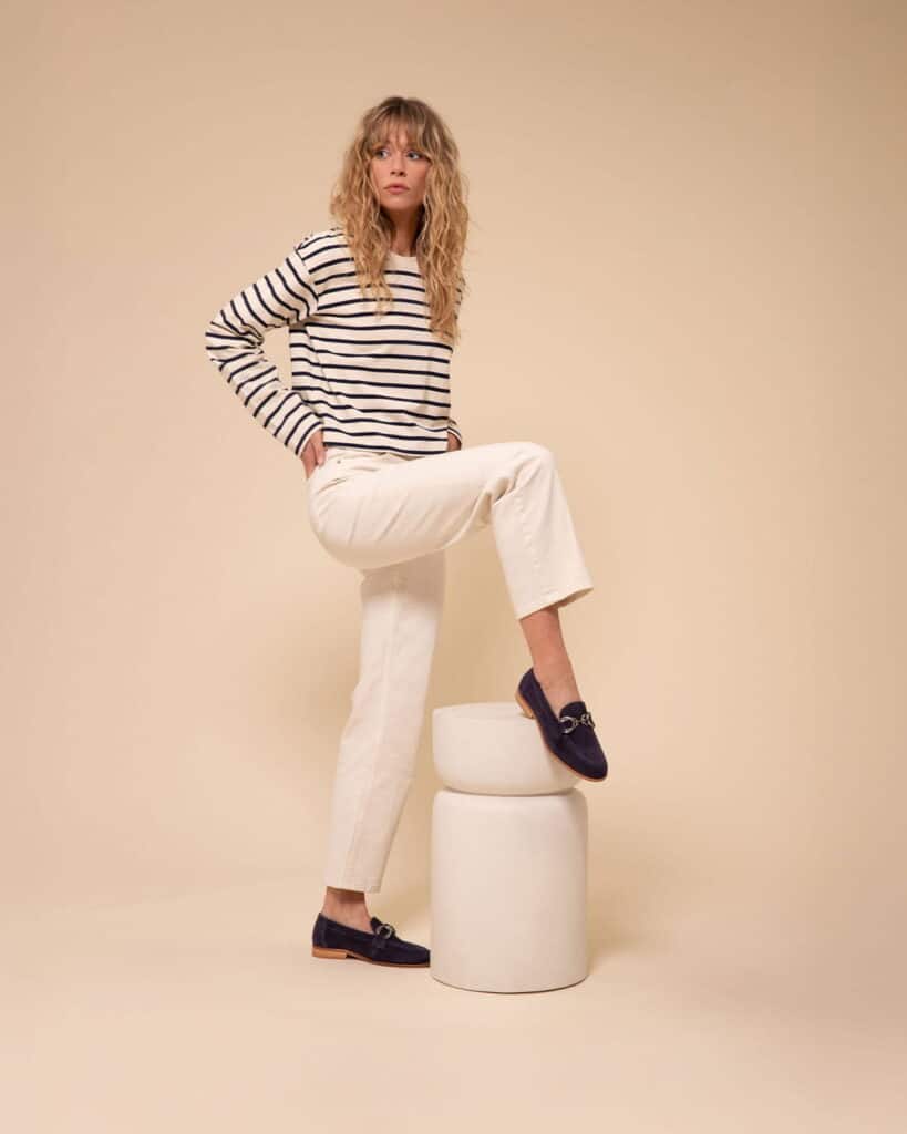 Mocassin bleu marine femme