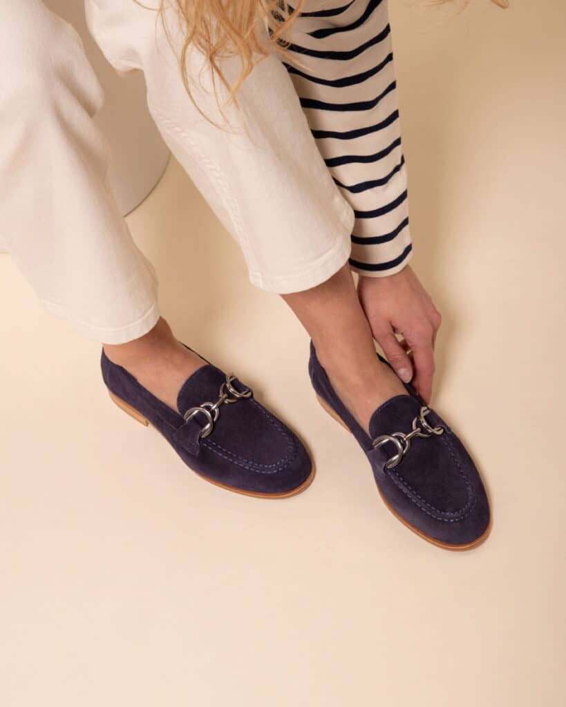 Mocassin bleu marine femme