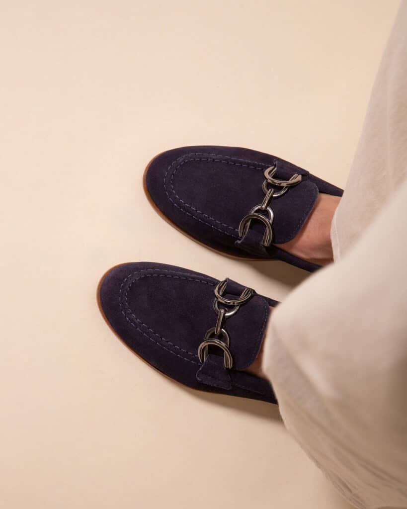 Mocassin bleu marine femme
