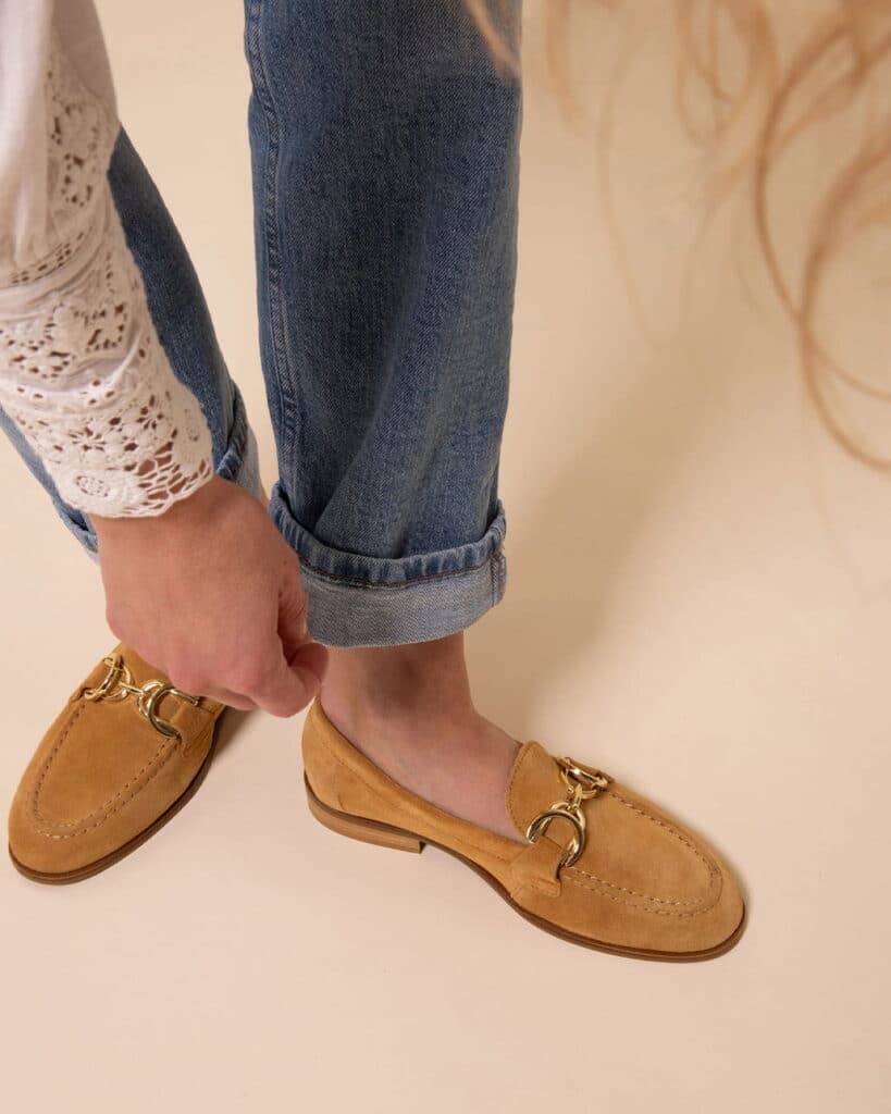 Mocassin femme biscuit