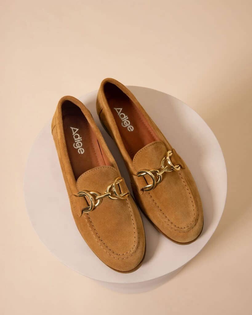 Mocassin femme biscuit