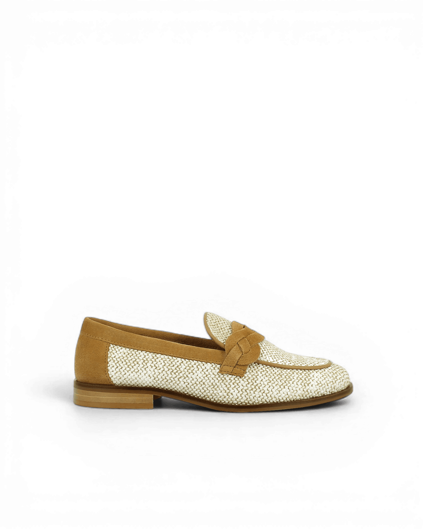 Mocassin beige en raphia