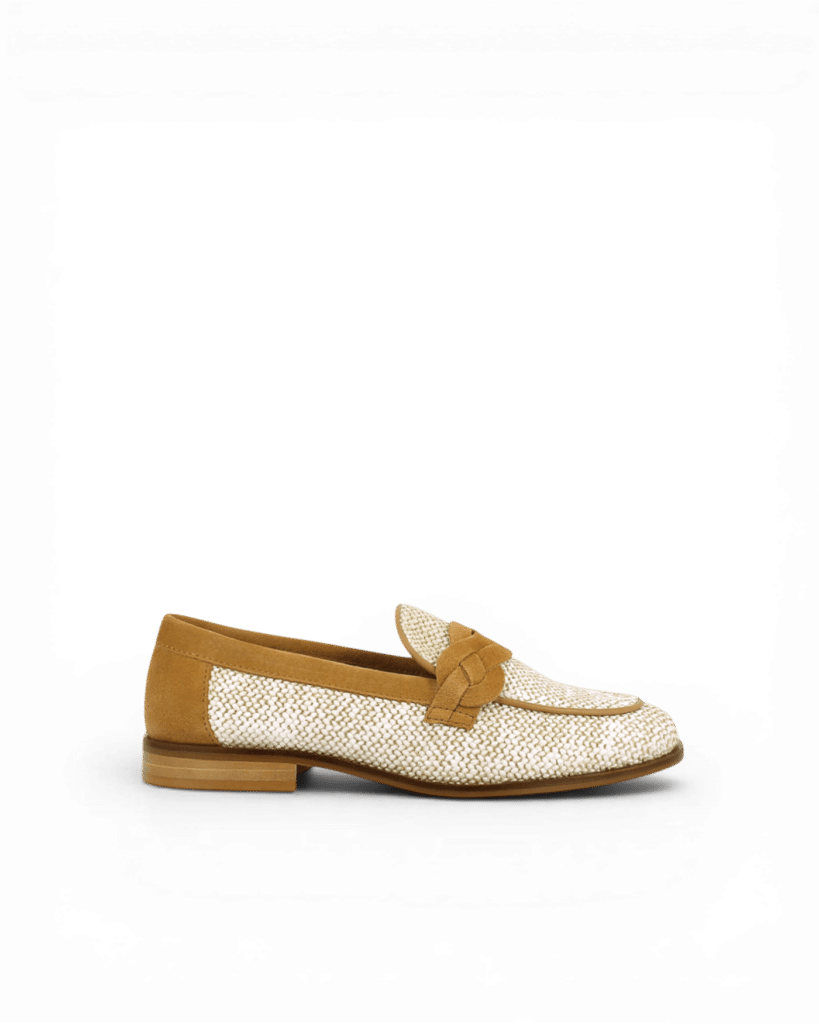 Mocassin beige en raphia Elio