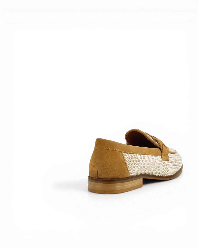Mocassin beige en raphia Elio