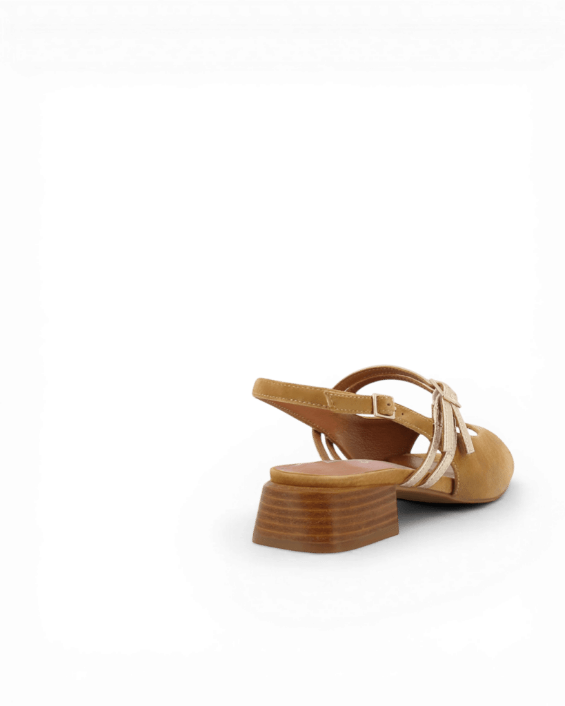 sandales petit talon camel