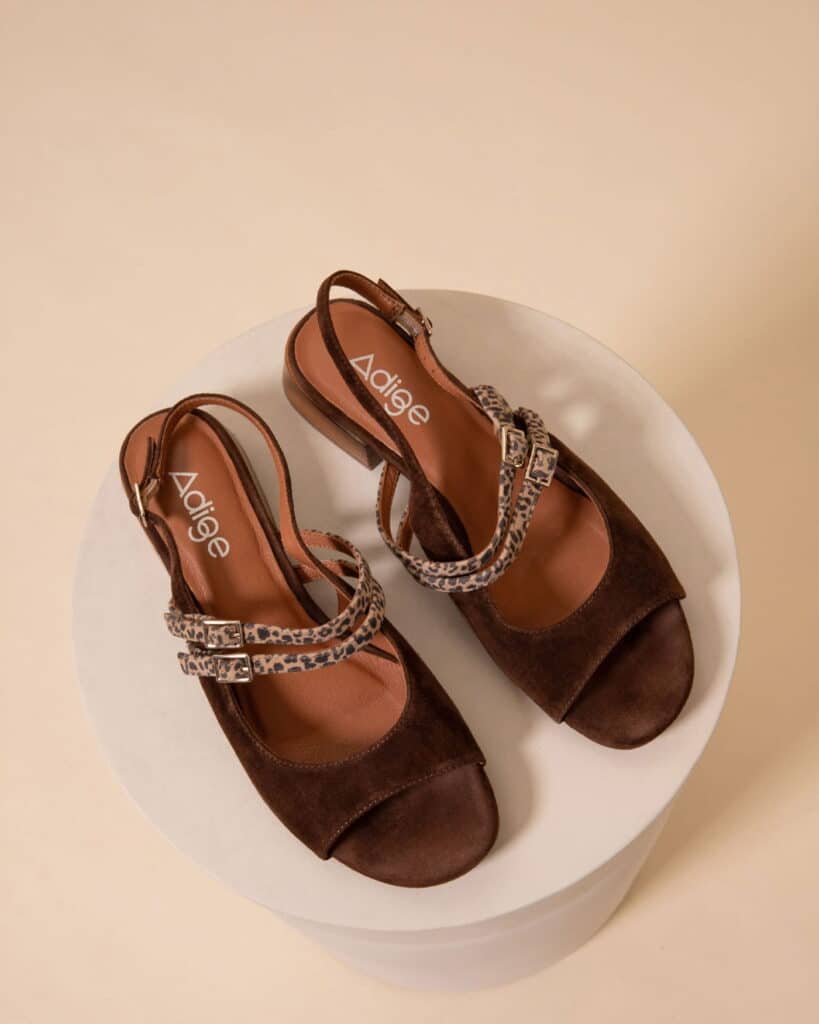 sandale petit talon chocolat