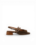 Sandale petit talon chocolat Fago
