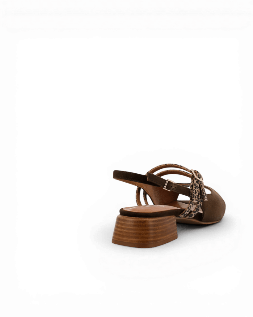 Sandale petit talon chocolat Fago