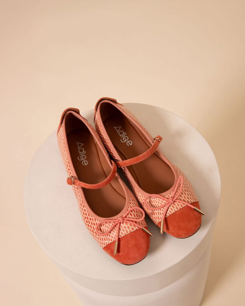Ballerines a brides corail