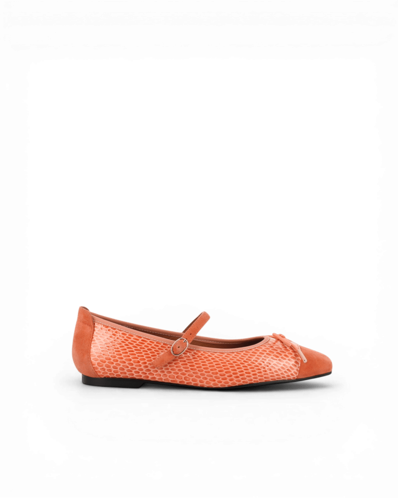 Ballerines a brides corail Helen