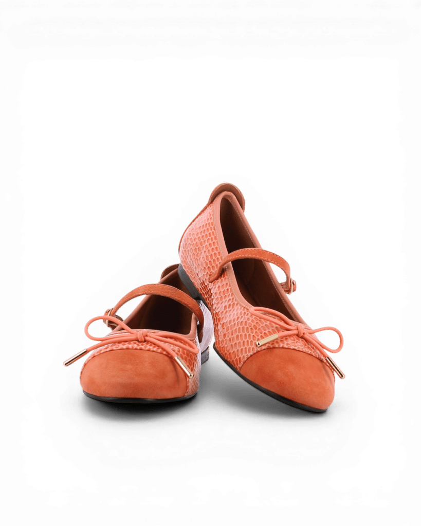 Ballerines a brides corail Helen
