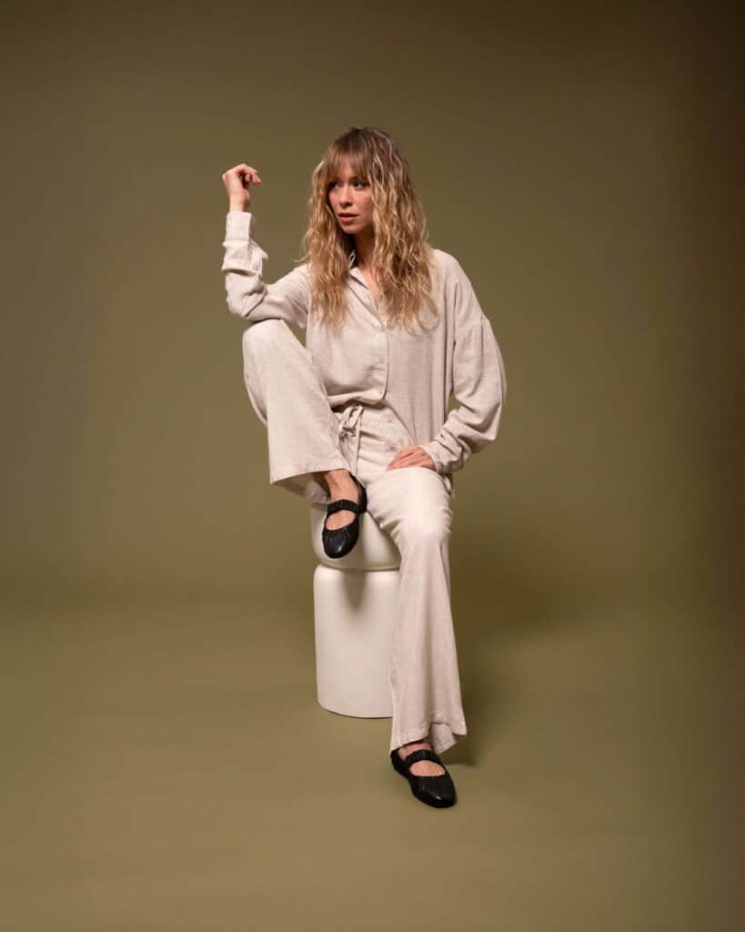 ballerine en cuir noir