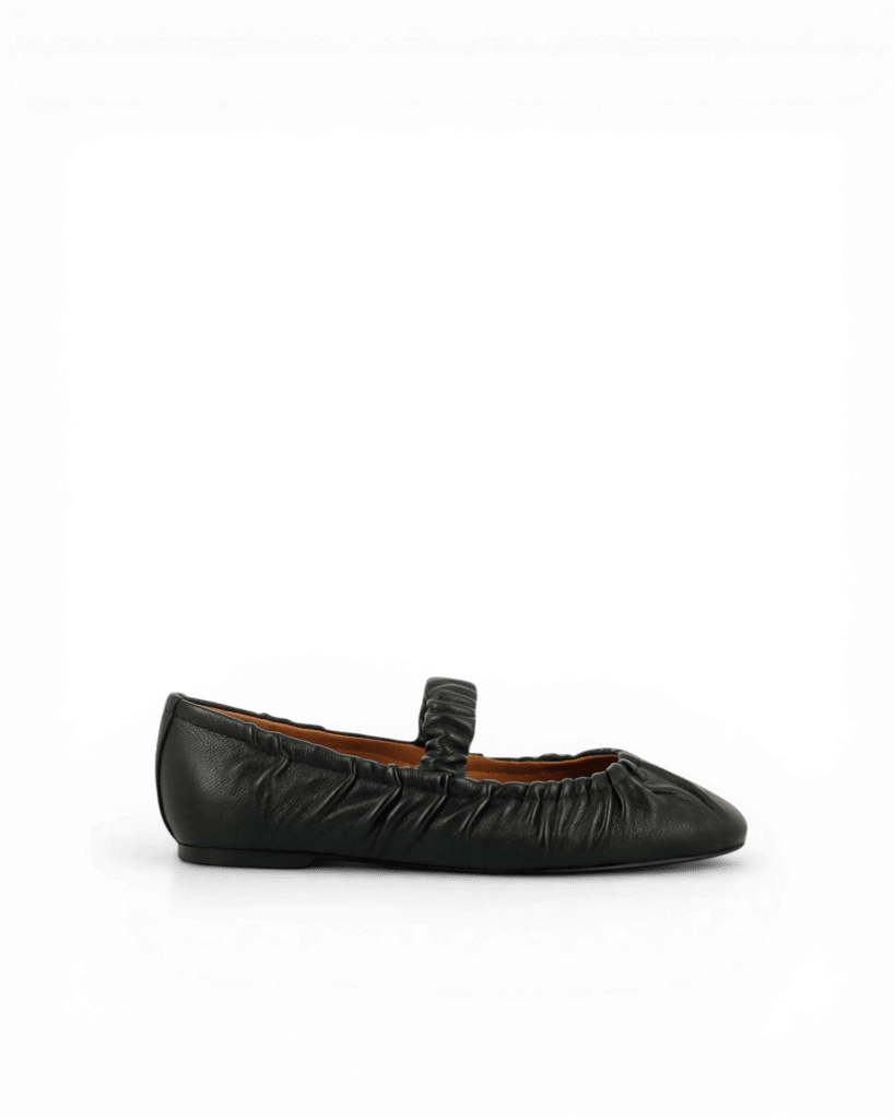 Ballerine en cuir noir Irma