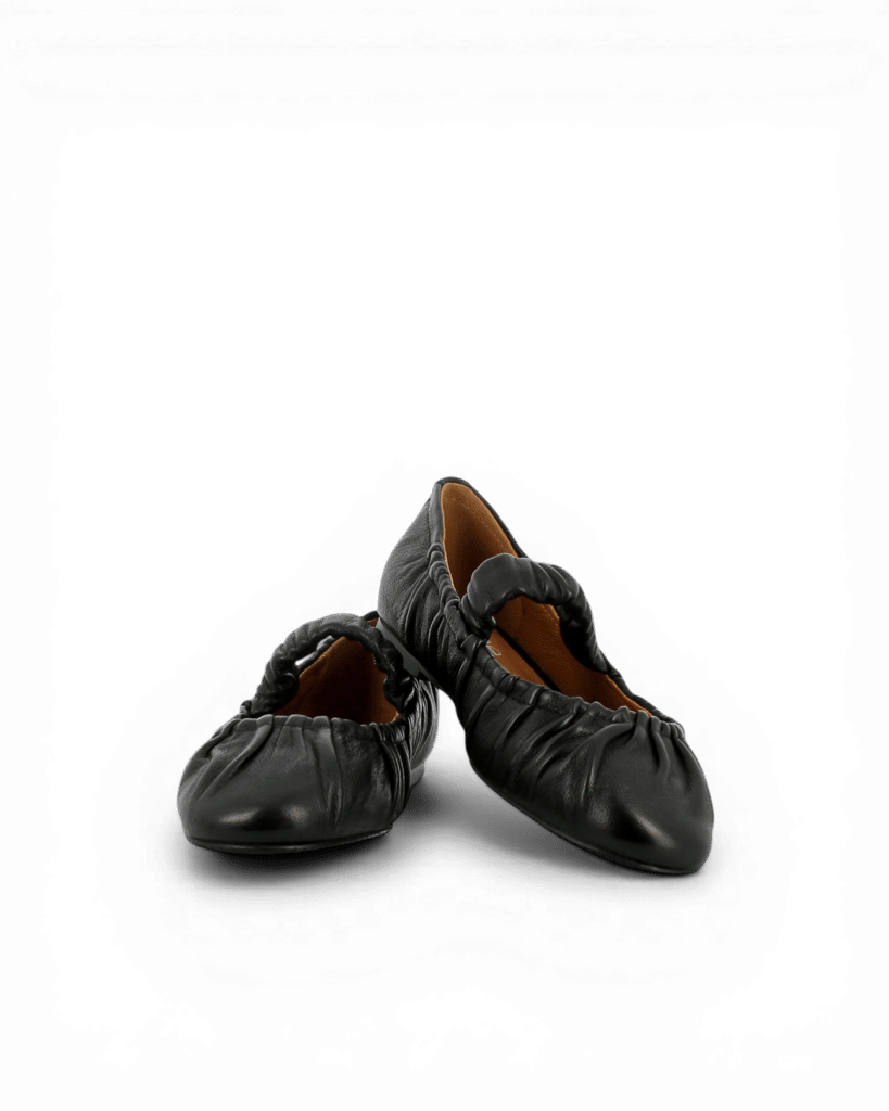 Ballerine en cuir noir Irma