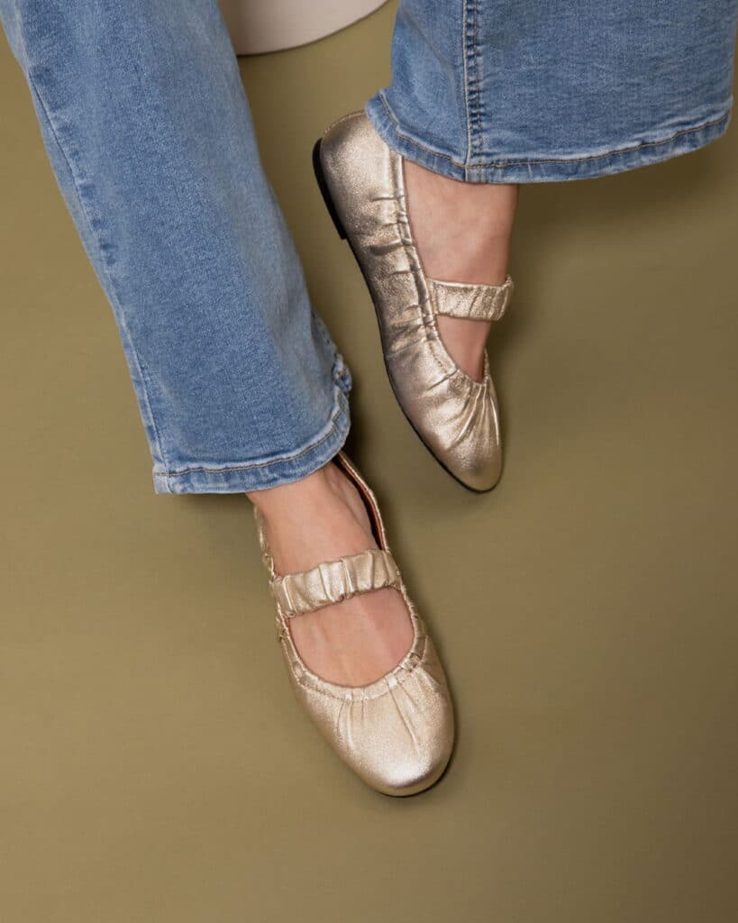 Ballerine dorée femme