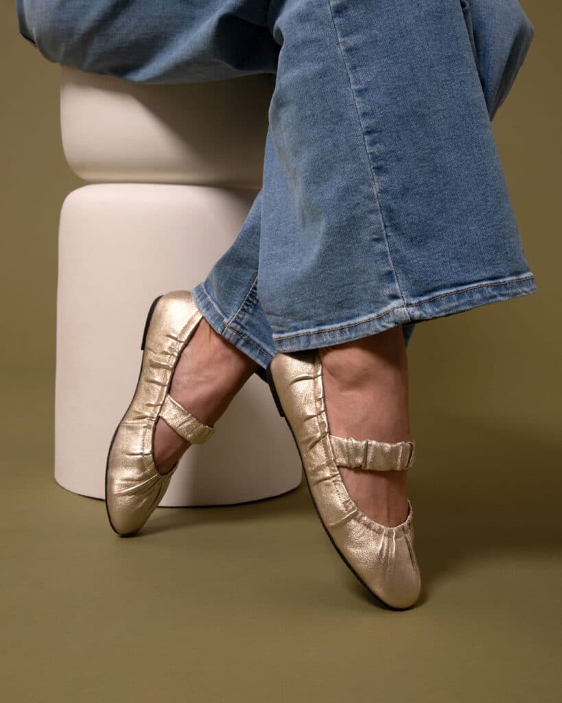 Ballerine dorée femme