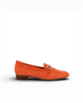 mocassin daim femme corail