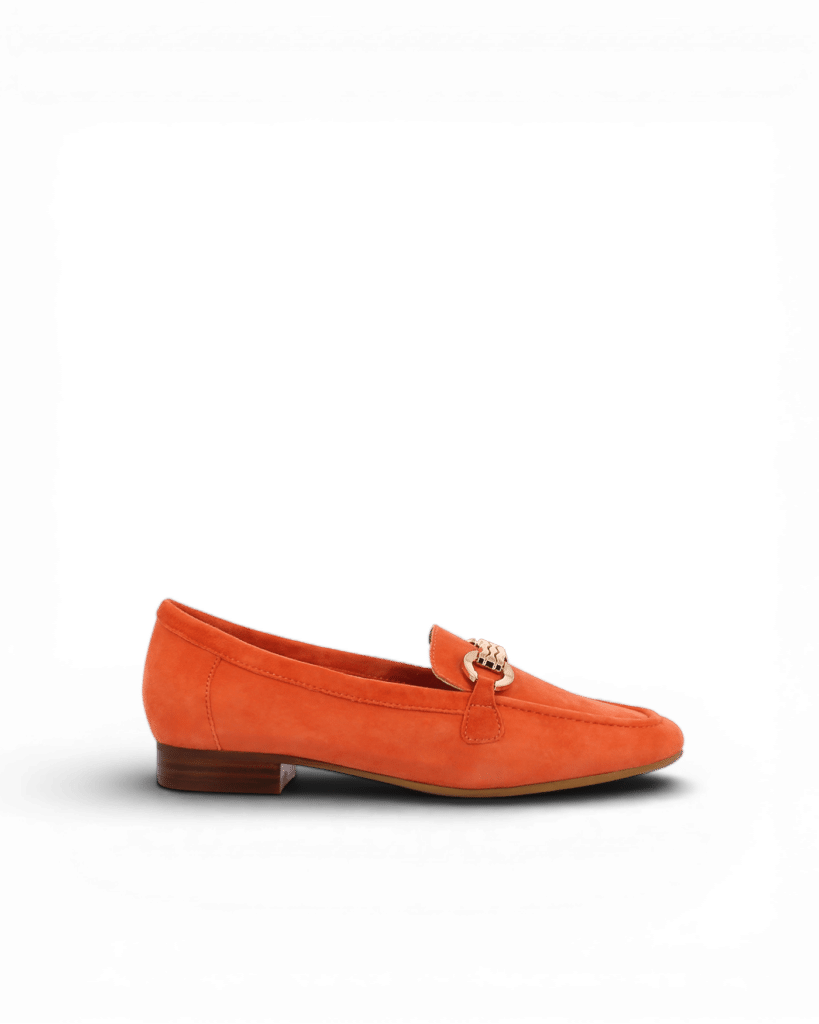 mocassin daim femme corail