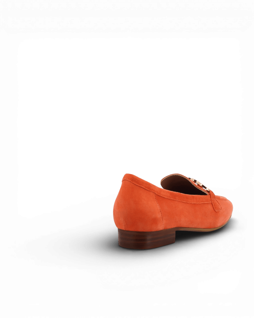 mocassin daim femme corail