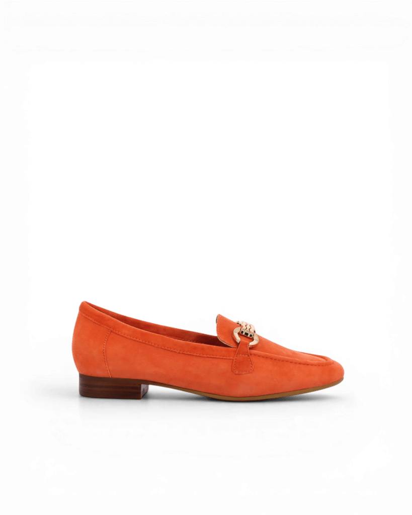 Mocassin daim femme corail Klo