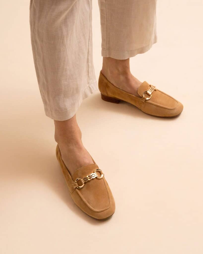 Mocassins femme beige