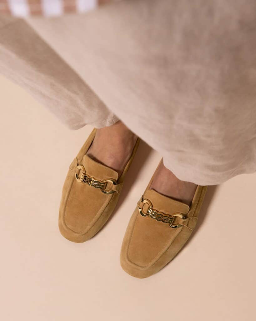 Mocassins femme beige