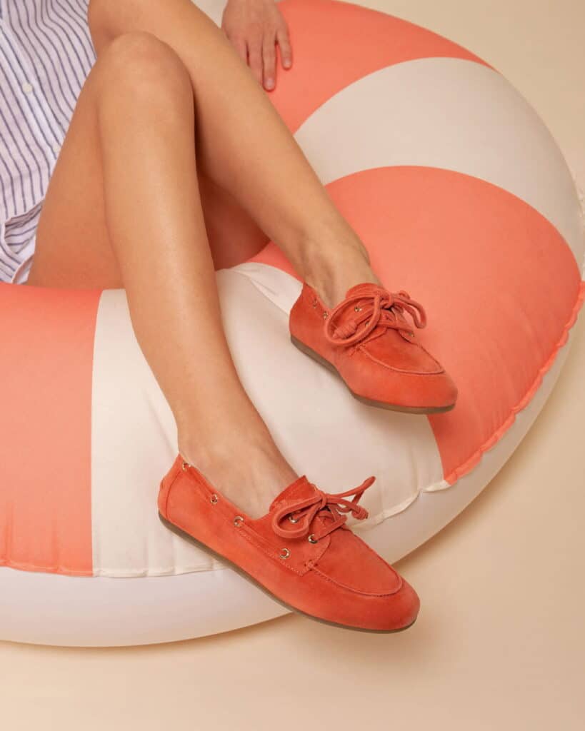 Mocassin bateau corail