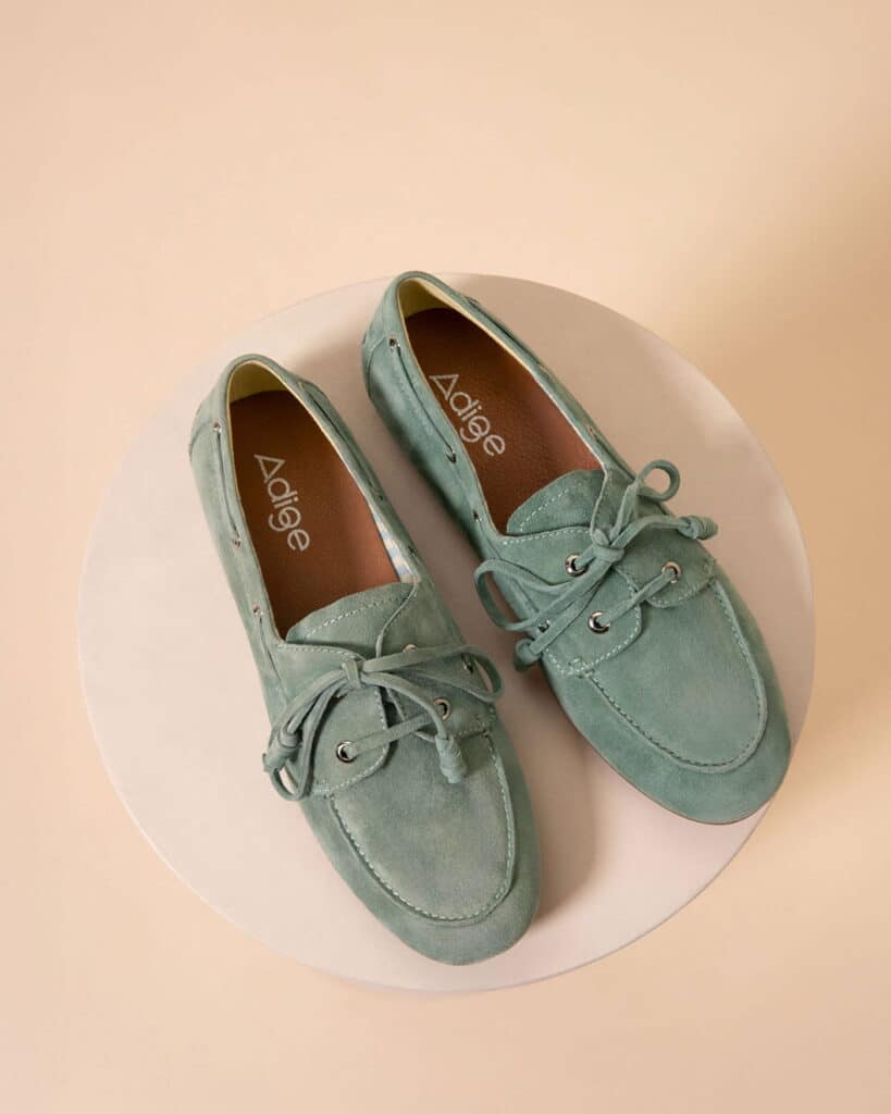 Mocassins bateau menthe