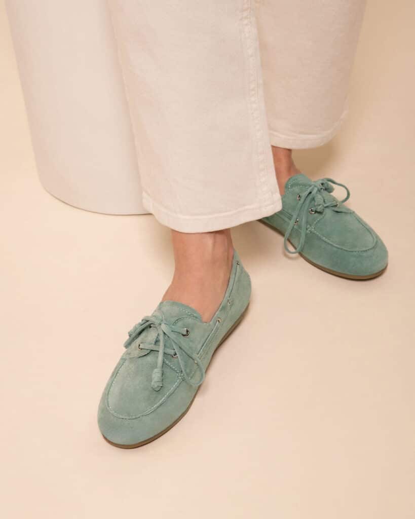 Mocassins bateau menthe