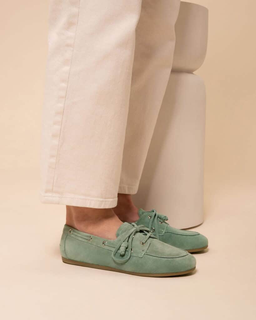 Mocassins bateau menthe
