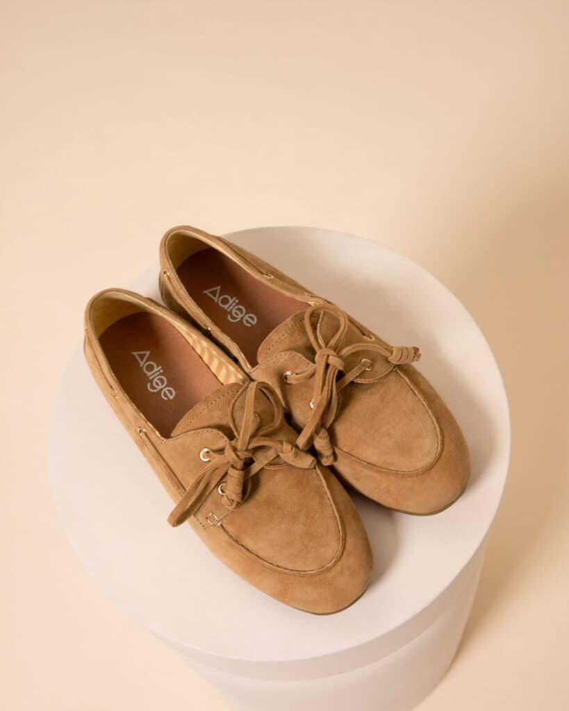 Mocassin femme bateau camel