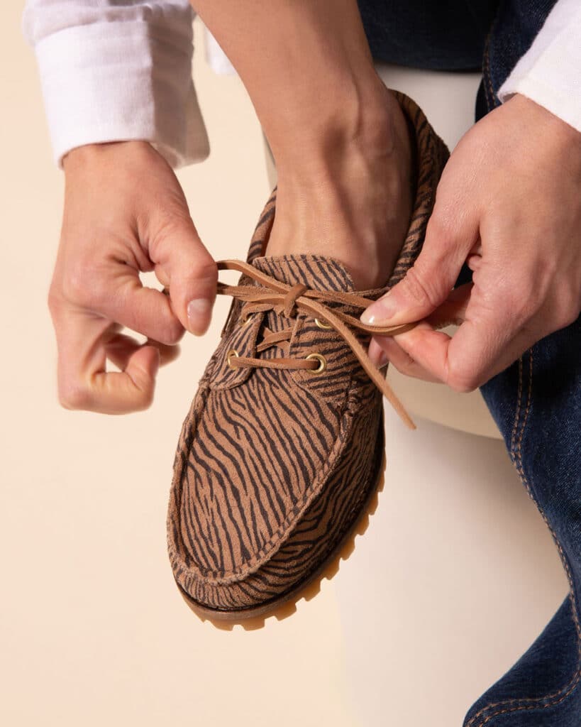 Mocassin bateau femme zèbre