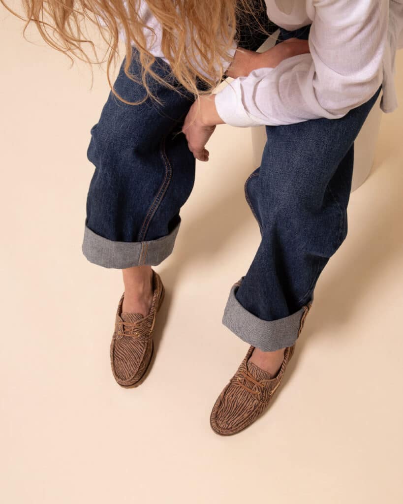 Mocassin bateau femme zèbre